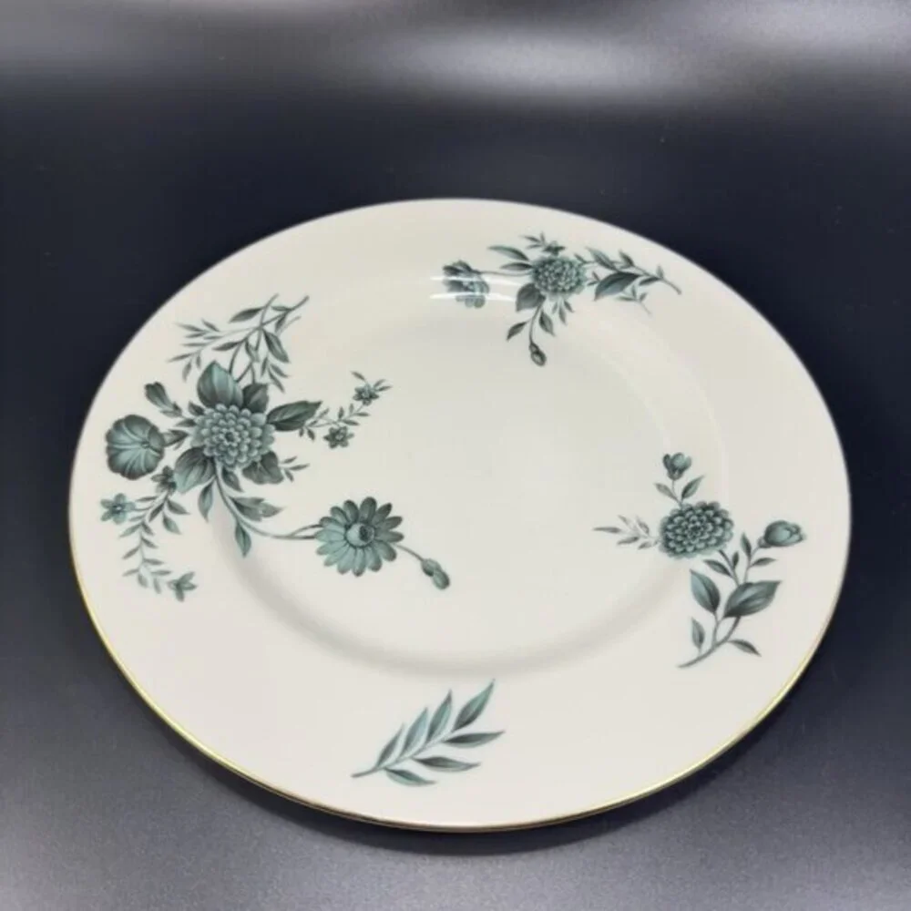 Pickard Fine Porcelain Diana Dish Plate 8in Plates‎ Dishes USA Green Ivory Set2